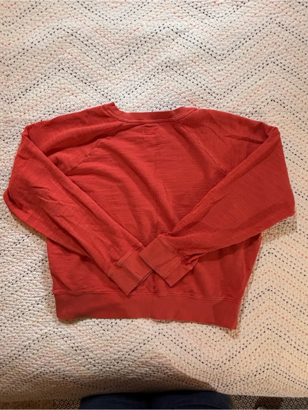 J. Crew Coral-Red Crewneck Sweatshirt - Picture 2 of 3